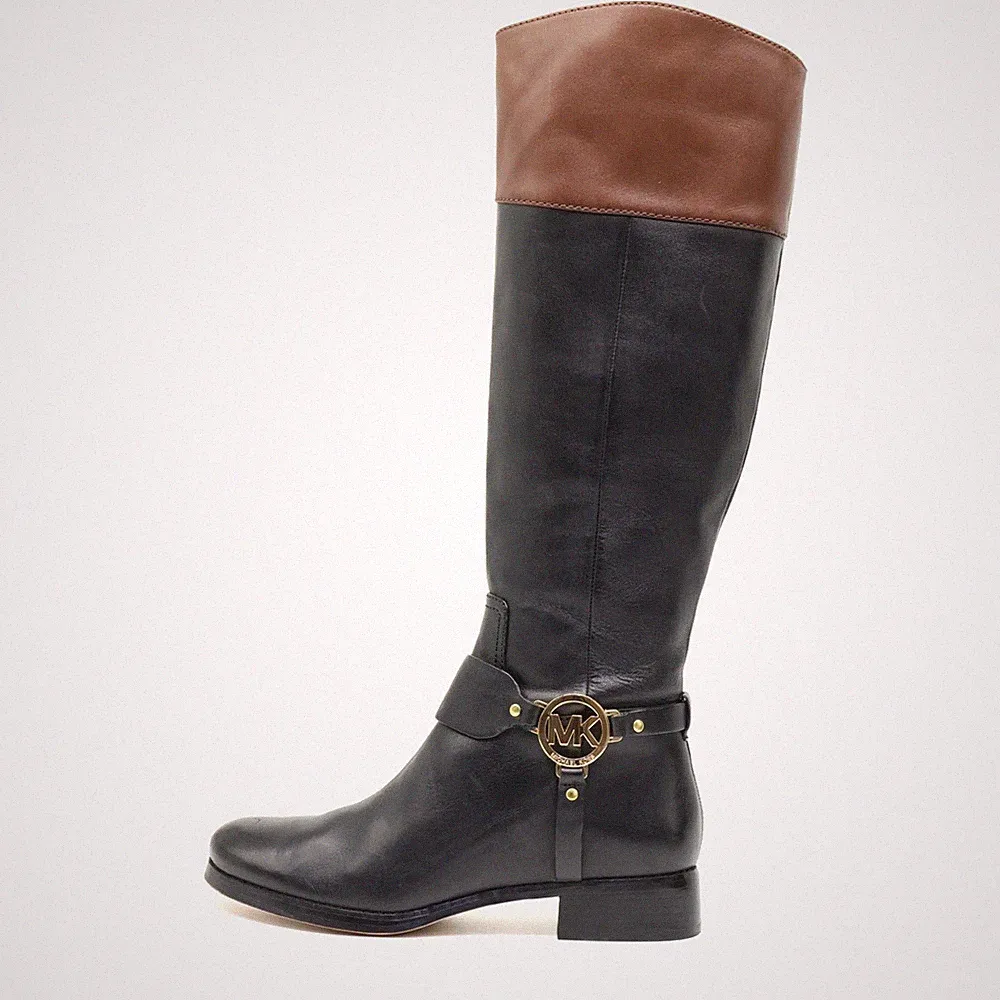 Michael Kors Damen Reitstiefel Logo Akzent Stiefel Logo, Vintage-Stil EU 37