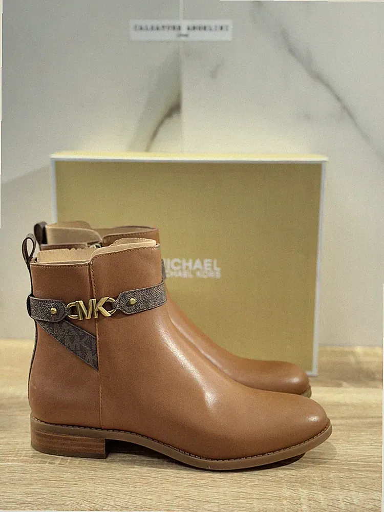 Michael Kors Farrah Wohnung Bootie Leder Chelsea Stiefel Extra Leicht Leder 37.5