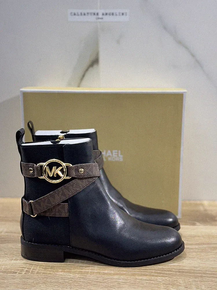 Michael Kors Rory Wohnung Bootie Schwarz Chelsea Stiefel Extra Leicht Leder 36