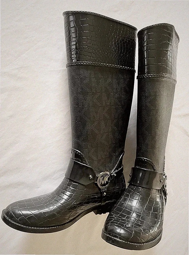 Michael Kors Stiefel Gr. US 8 = EU 38,5. Regenstiefel Gummistiefel schwarz