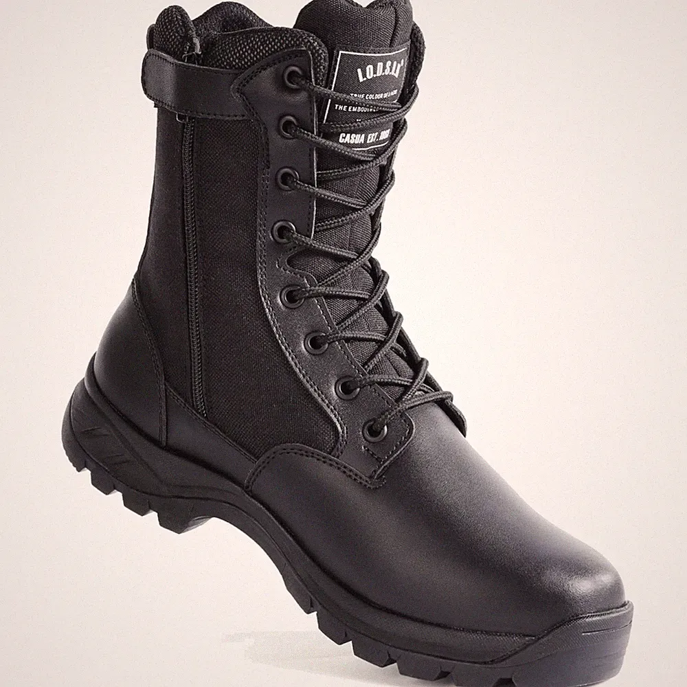 Militärstiefel Kampfstiefel Reißverschluss, Damen Herren