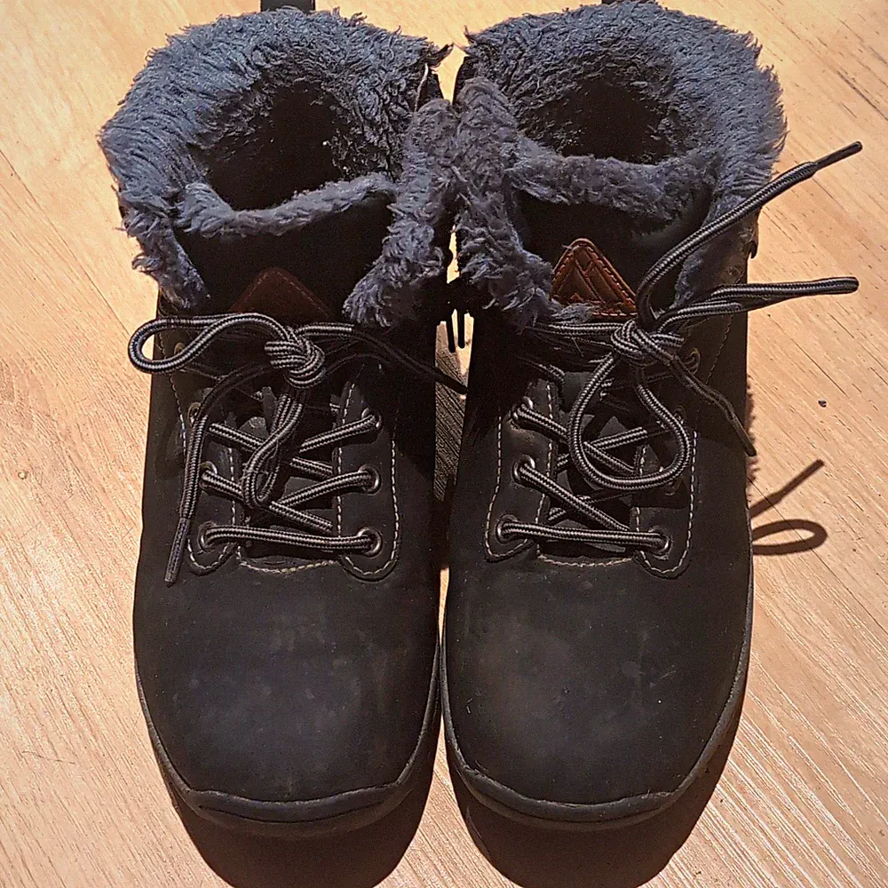 MISHANSHA Damen Stiefeletten Schwarz EU 36 gefüttert Kunstpelz Schnürung Zip