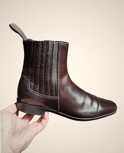 Miu Miu Prada Brown Leather Man Ankle Boots Stiefeletten Herren Leder 7,5 EU 41