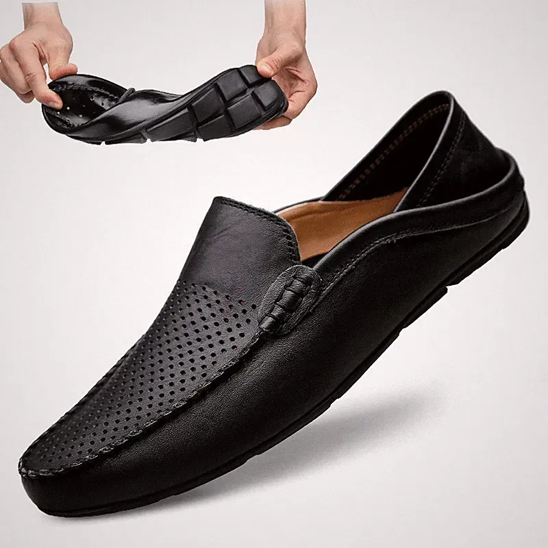 Mode Italienische Herren Schuhe Freizeit Slipper Leder Mokassins Deck Sneakers