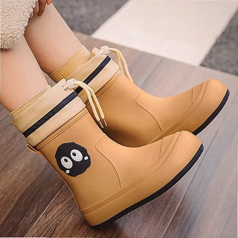 Modische mittelhohe Gummistiefel wasserdicht rutschfest Damen Kinder