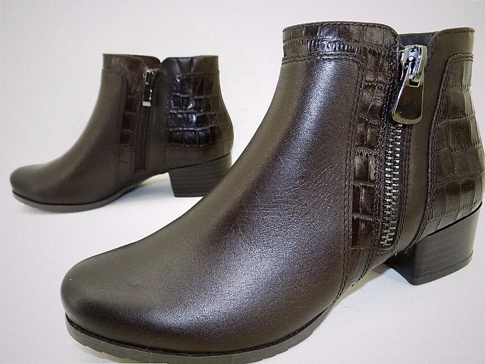 Mona Stiefelette Boots Stiefel Damen Schuhe Leder Gr.36 Braun