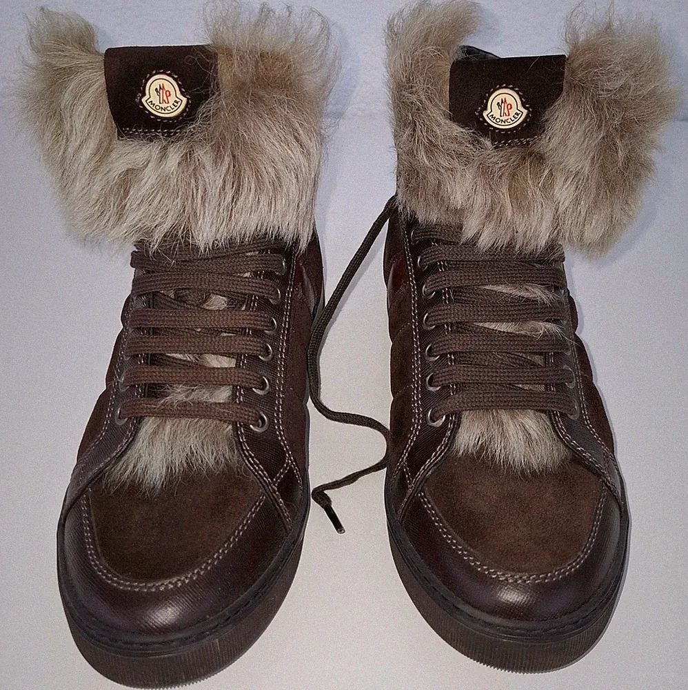 Moncler Ankle Boots Booties Winterstiefel Stiefelletten Damen Schuhe Fell Gr. 40