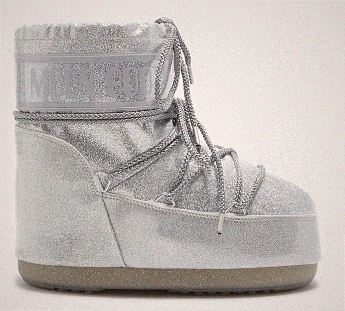 MOON BOOT ICON LOW GLITTER DAMEN FARBE SILBER CODE 140944 GR. 36/38