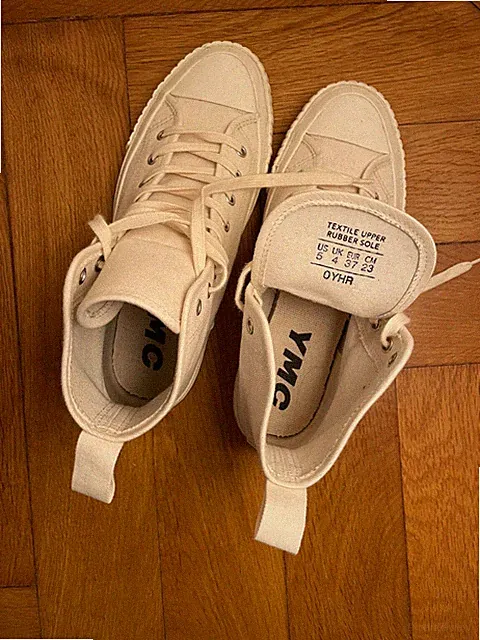Moonstar x YMC Vulcanised Trainers Ecru