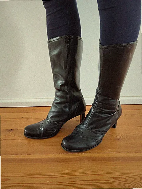 More & More Damenstiefel Echtleder Gr. 39 schwarz