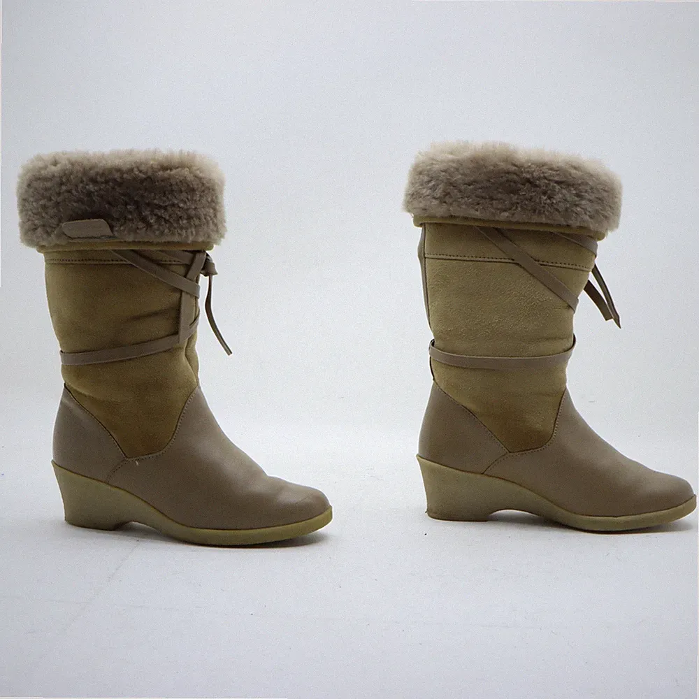 MORLANDS Stiefel Cowboy Biker Western Beige UK 4,5 Gebraucht