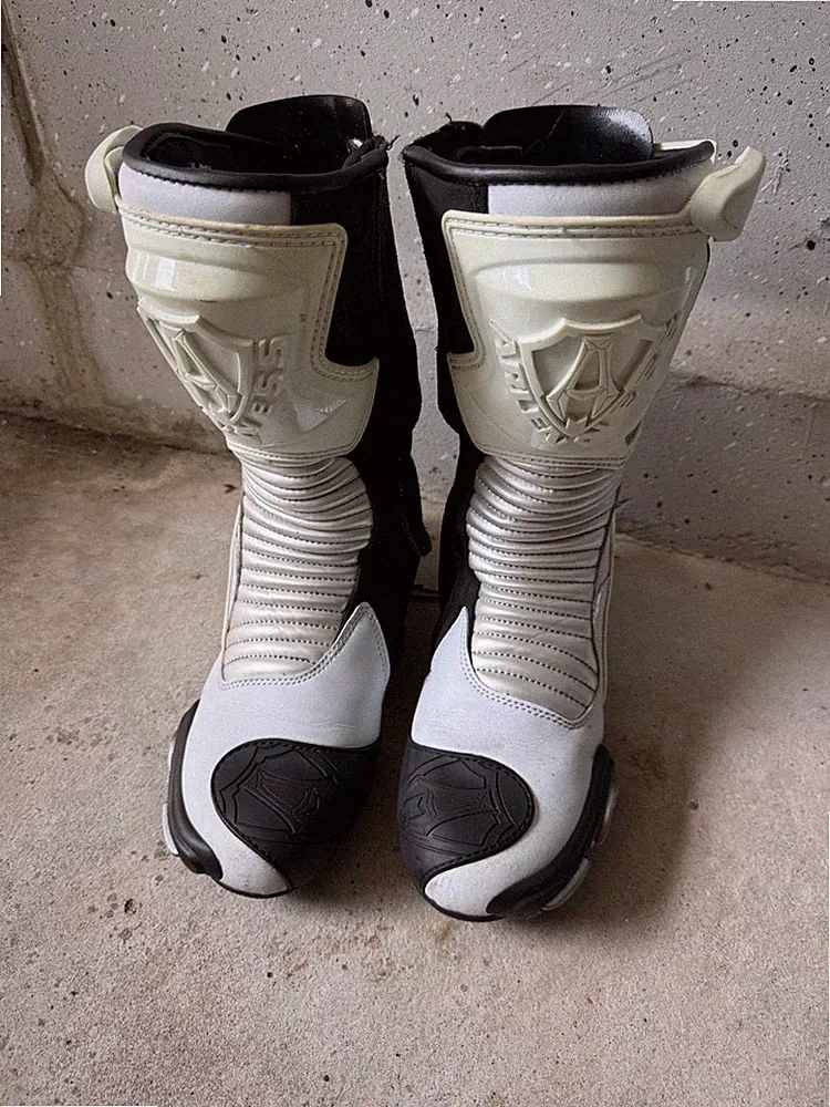 Motorrad Leder Stiefel Herren Motorradstiefel aus Leder Rennen Bikerstiefel