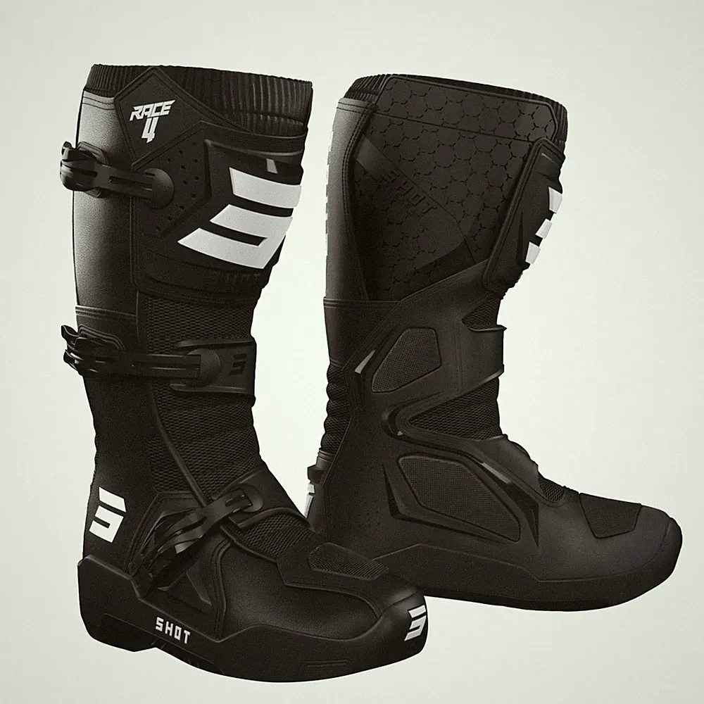 MOTORRADSTIEFEL CROSS SHOT RACE 4 BLACK ENDURO BOOTS OFFROAD SAFETY