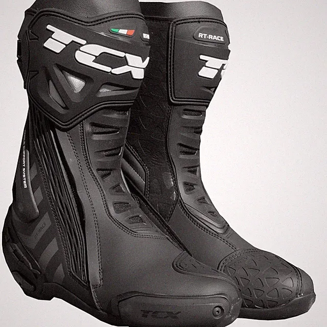 Motorradstiefel TCX RT-Race Herren Schwarz/Dunkelgrau Sportstiefel Motorradschuh