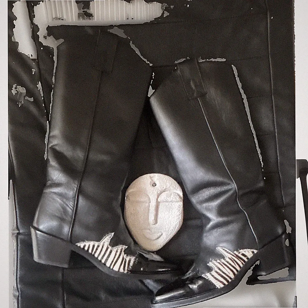 MSGM Stiefel 39,Leder,Lackleder ,Fell,schwarz/weiß,Zebra-Print,Blockabsatz,toll