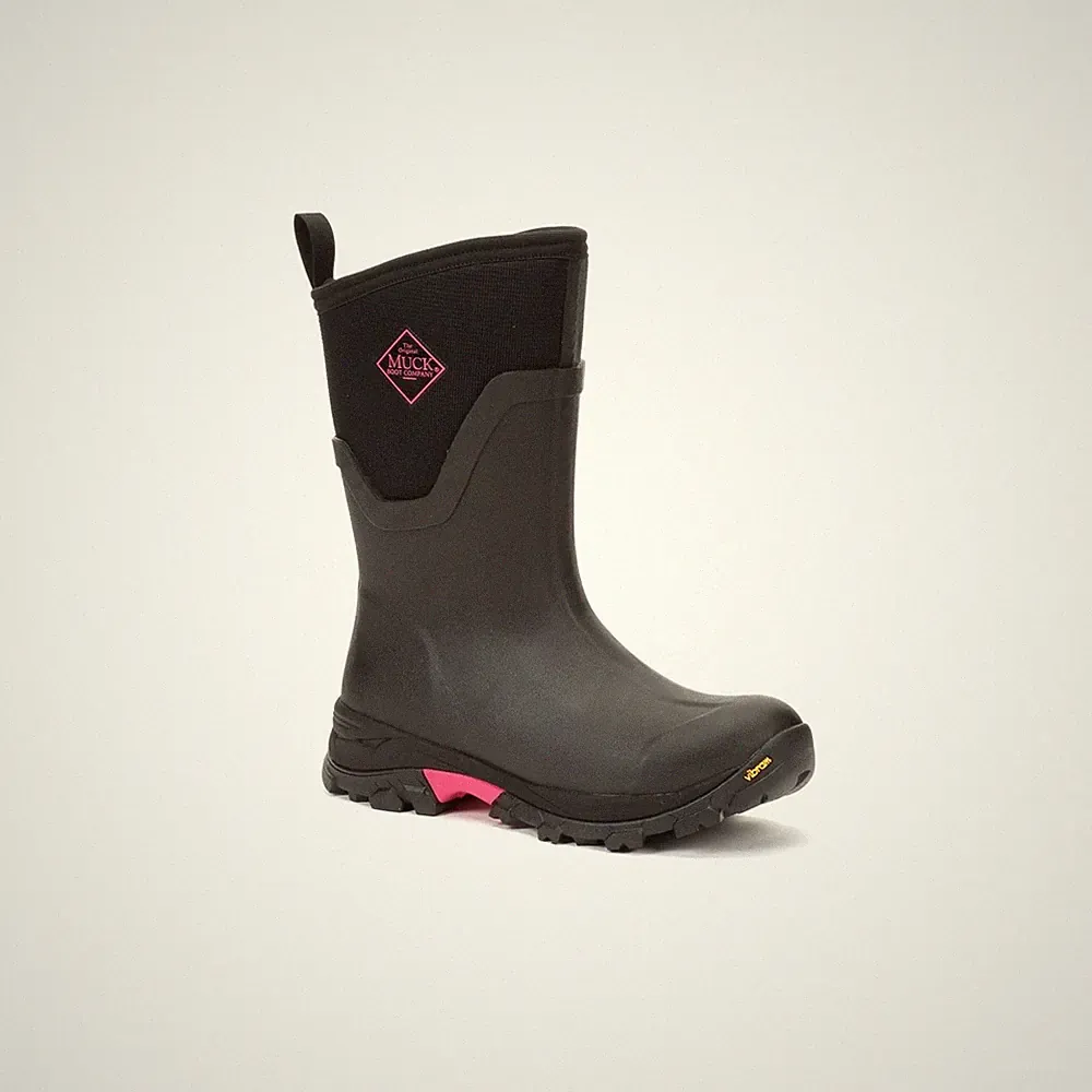 Muck Boots Arctic Ice Mid AGAT Gummistiefel Schwarz/Heißrosa