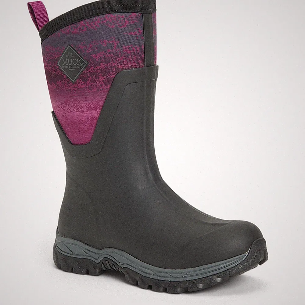 Muck Boots Arctic Sport Mid Gummistiefel Schwarz/Magenta