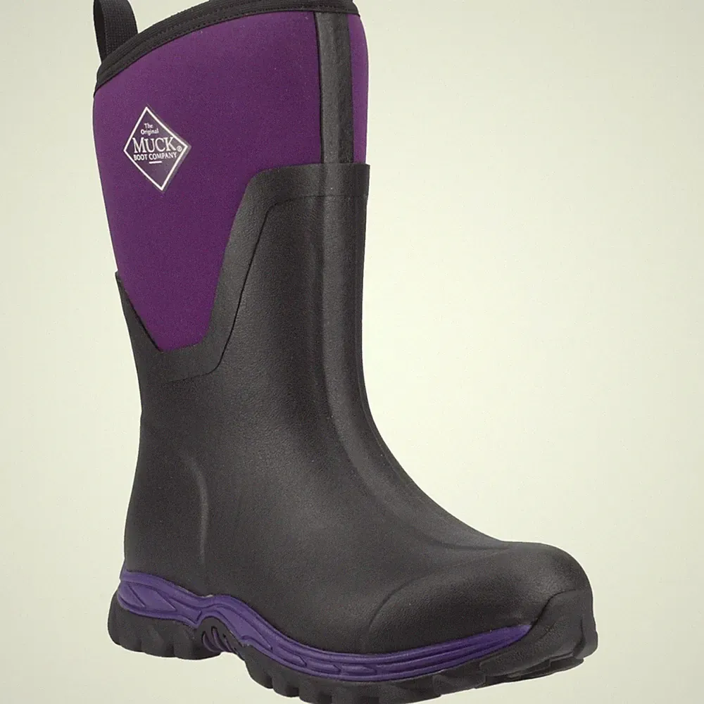 Muck Boots Damen Stiefel Gummi Schwarz/Acai für den Winter Mitte der Wade