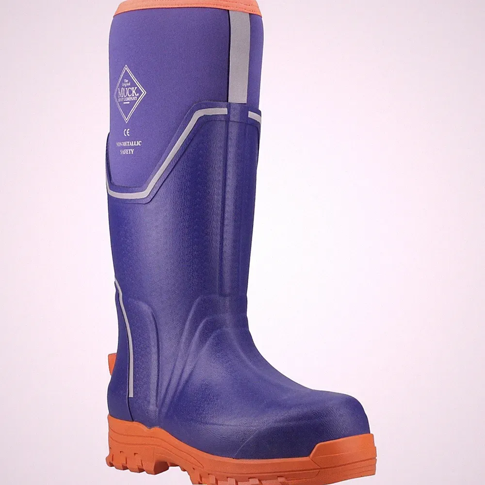 Muck Boots Grit S5 Damen Gummistiefel in Blau/Orange