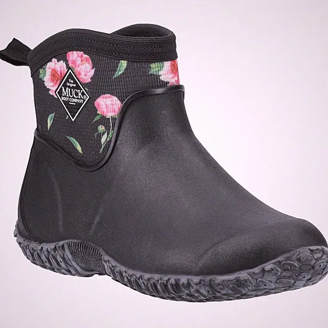 Muck Boots Muckster II Ankle Gummistiefel Schwarz/Rosen