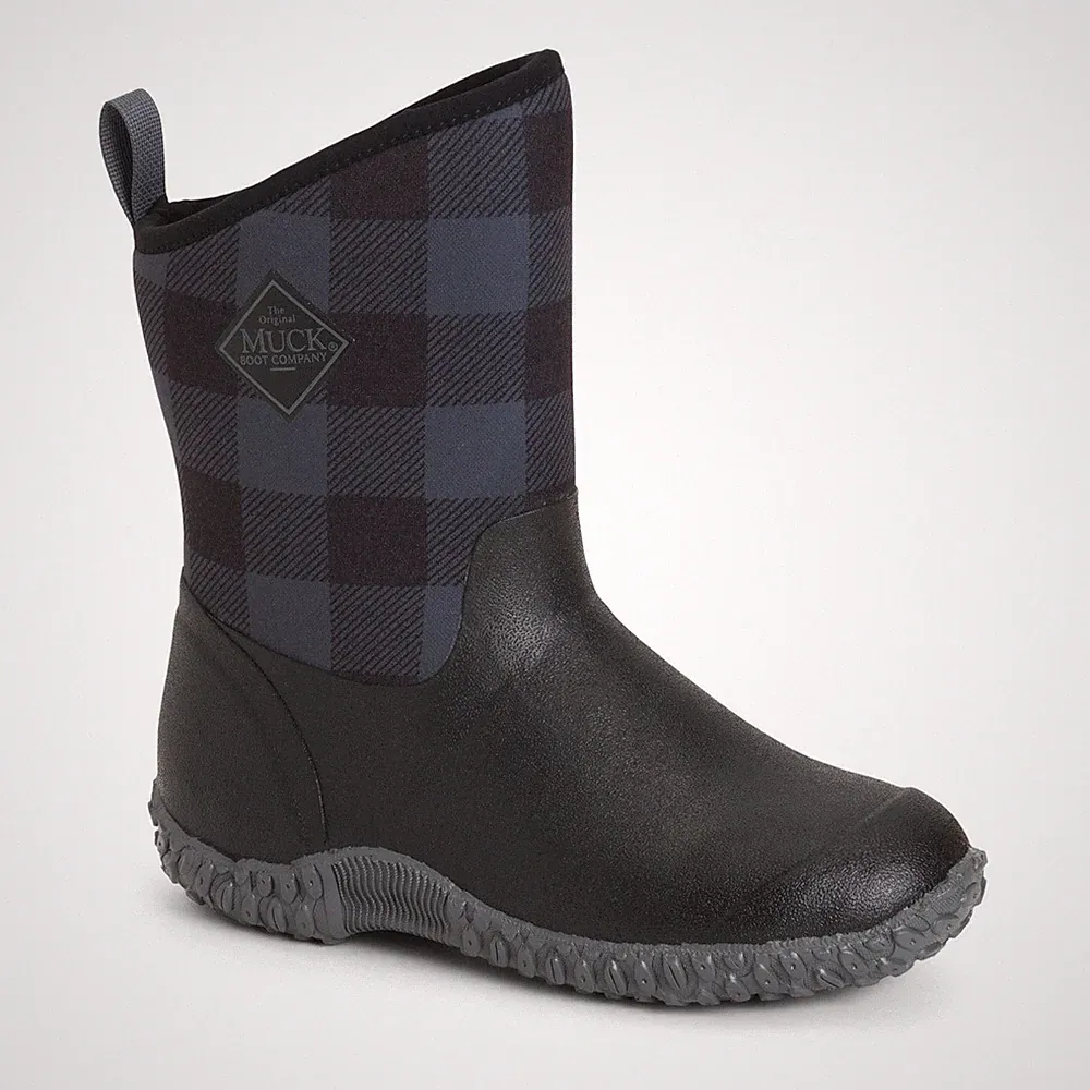 Muck Boots Muckster II Mid Gummistiefel Mit Schwarz/Grauem Karomuster