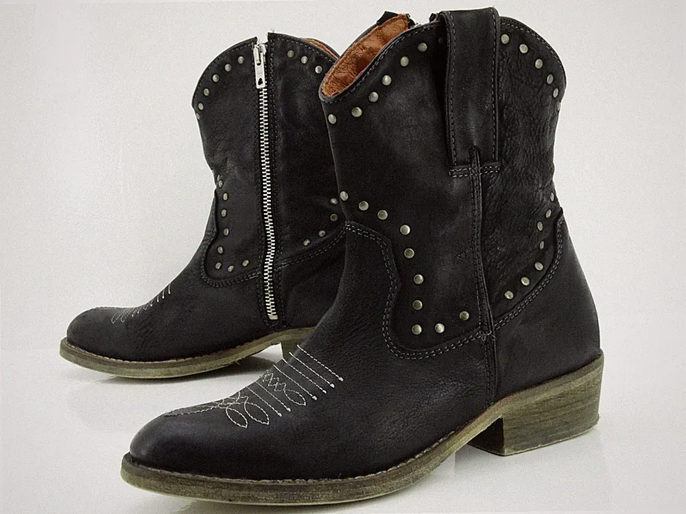 Mustang Biker Cowboy Westernstiefel Boots Schuhe Damen Stiefel Gr 39 schwarz