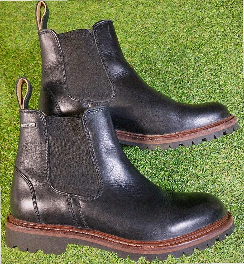 Musto Damen Chelsea schwarz Leder Goretex Vibram Wanderschuhe UK 4