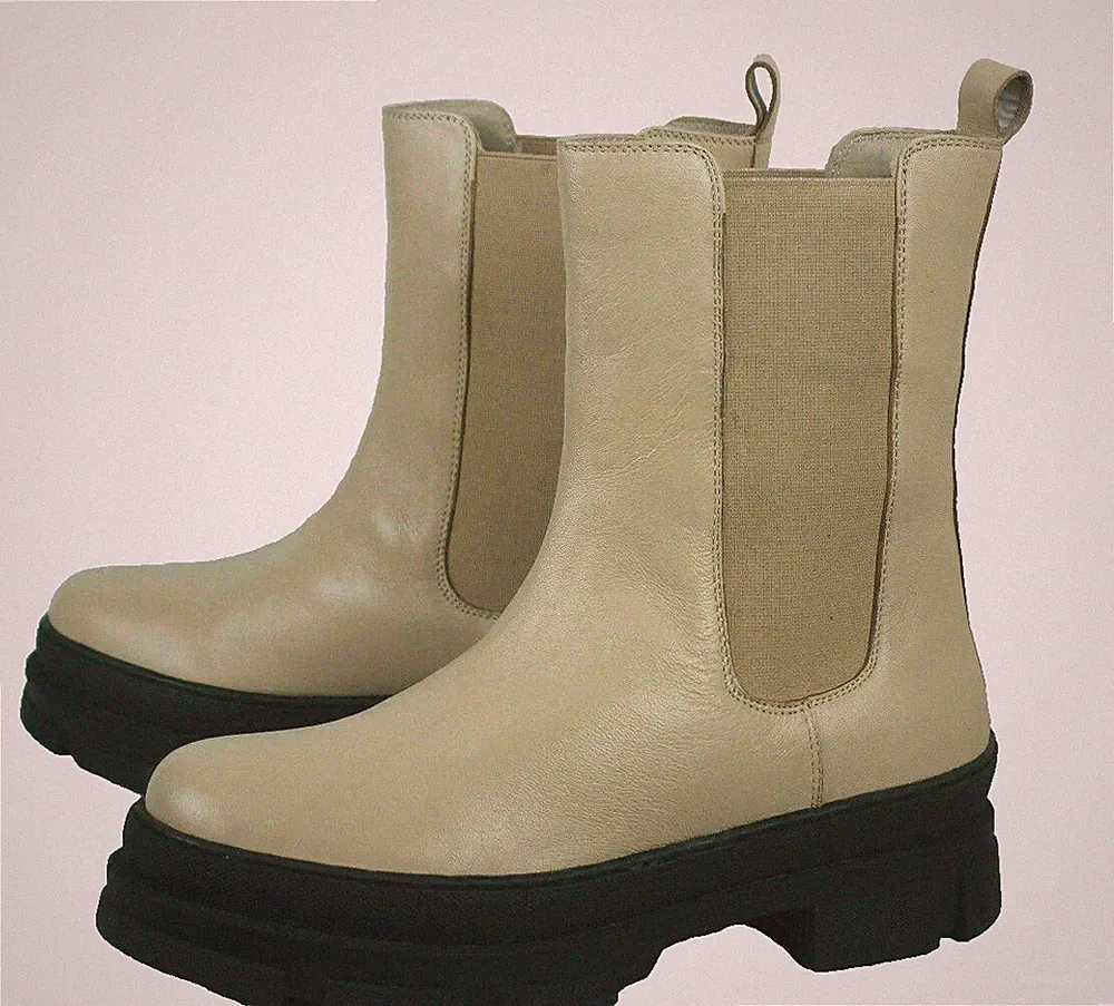 Nalaim Leder Chelsea Boots Plateau Stiefel Damen Gr.38,neu