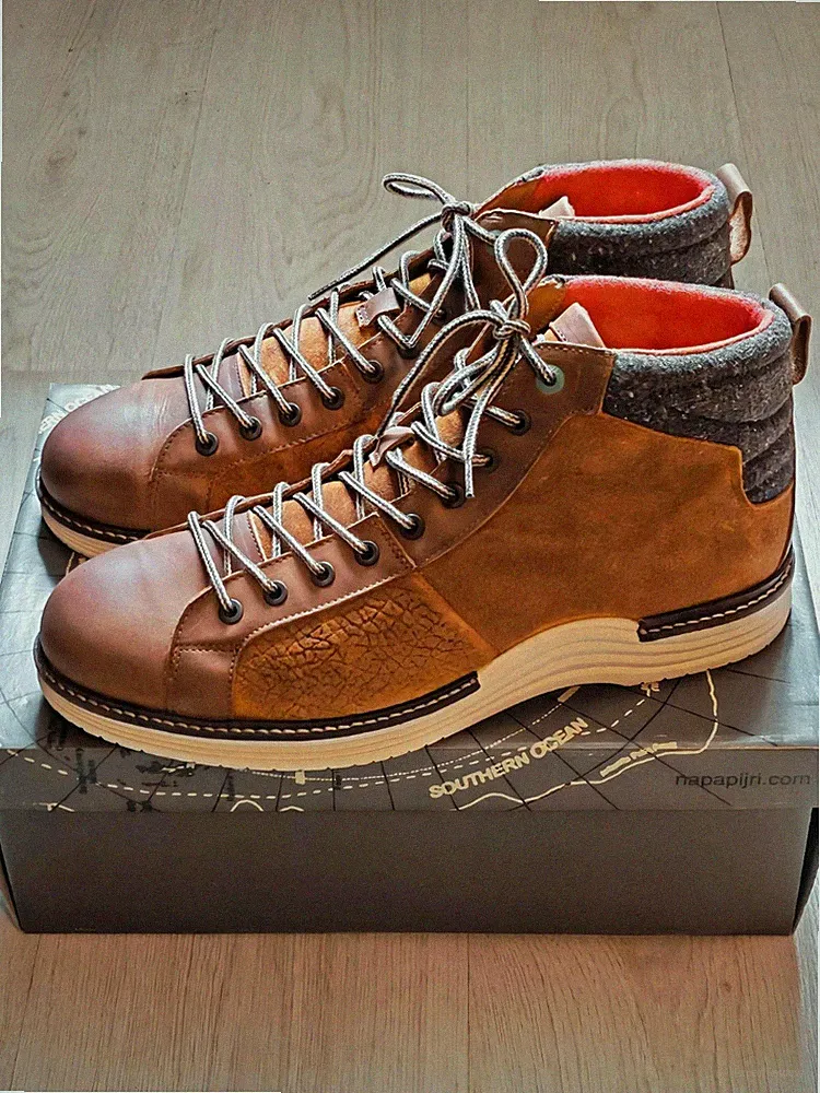 Napapijri Herren Leder Stiefelette Braun Gr EU 46