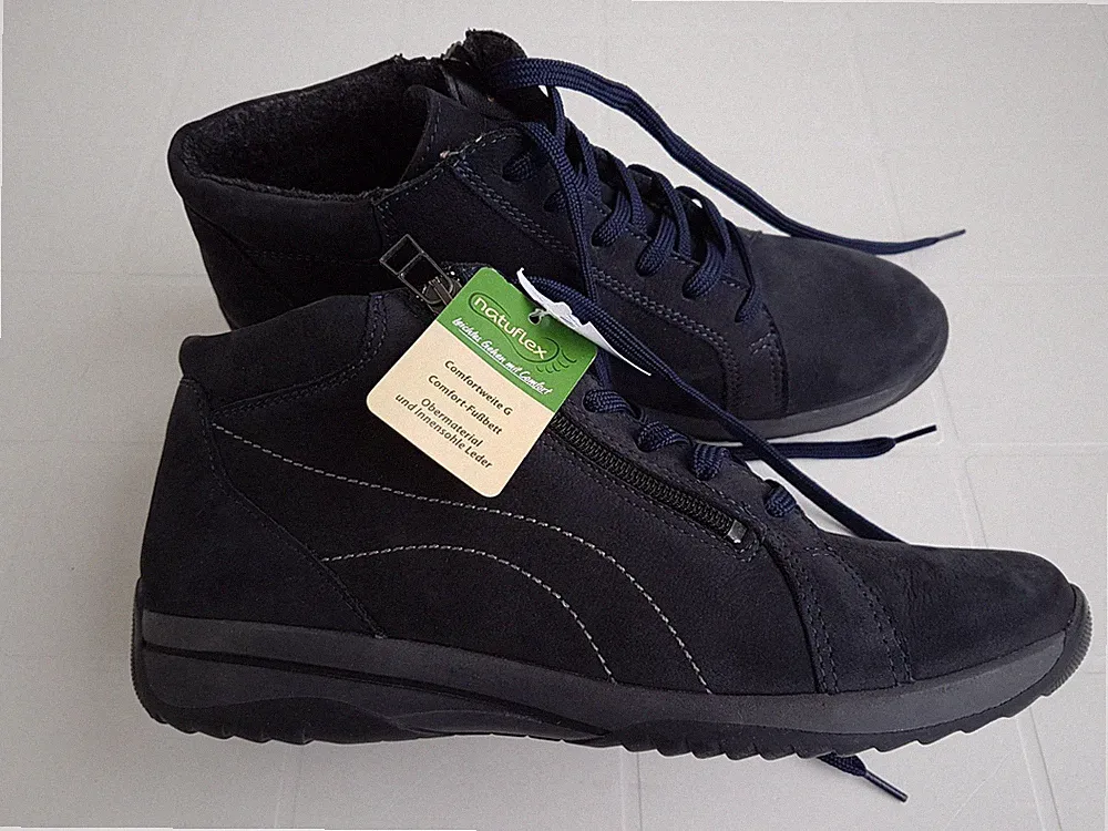 Natuflex Damen Schnürboots Boots Stiefelette mit Reißverschluss Gr. 40