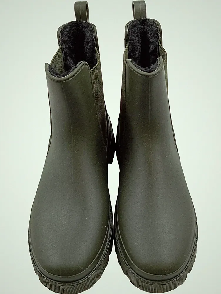 Natura Gummistiefel Chelsea Boots Damen Oliv Gr. 41 Gefüttert
