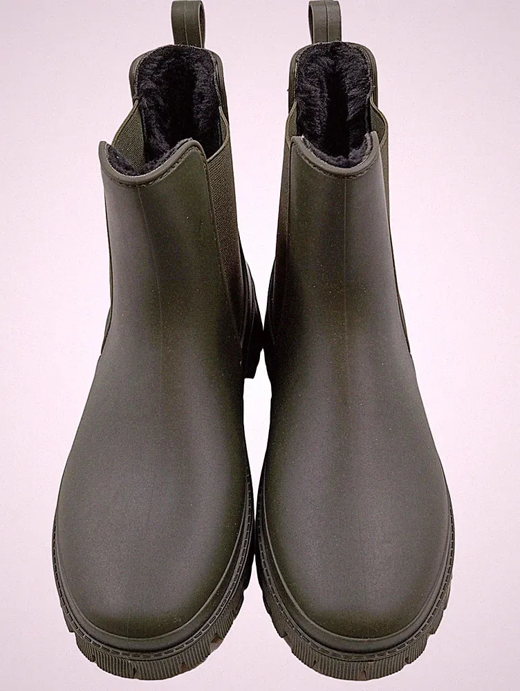 Gefütterte chelsea gummistiefel damen