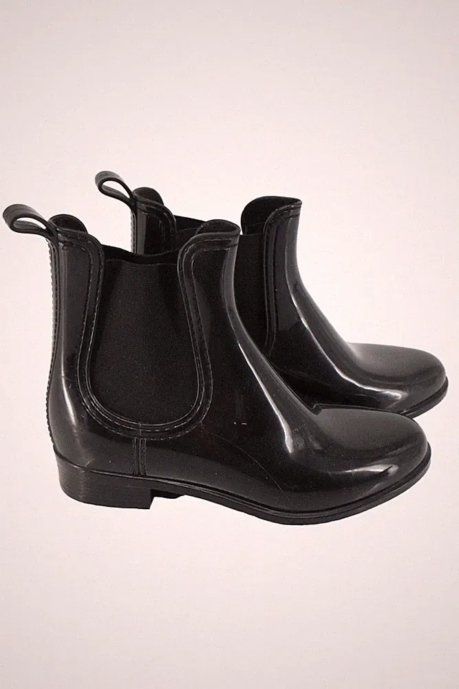 NAVYBOOT Damen Stiefelette Gr. 36 Schwarz Chelsea Regen Gummistiefel