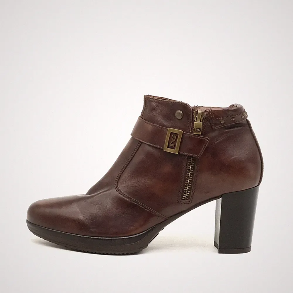 Nero Giardini Damen Stiefelette Braun Leder Komfort Stiefeletten EU 38