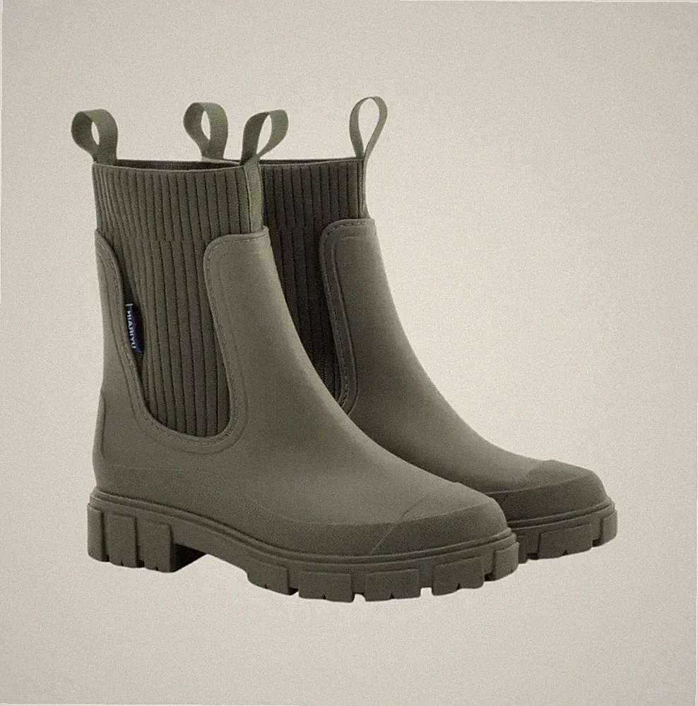 NEU - Alpiner Stil - Damen Gummistiefel (Rain Boots) - Gr. 38 - Farbe Taupe