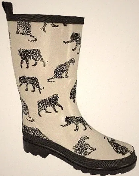 Neu -Beck 4031 Raubkatzen Damen Gummistiefel Regenstiefel Gr. 36-42 beig schwarz