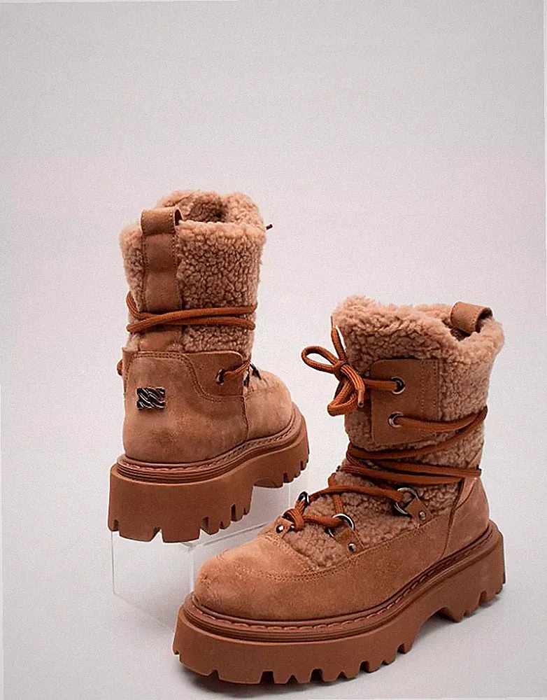 NEU CASADEI Damen Braun Wildleder Sherpa Winter Steifeletten 8 38 €620