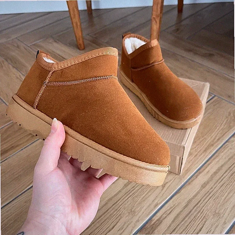 Neu Damen-Schneestiefel, karamellfarbene Winter-Eskimostiefel, gefüttert, 37