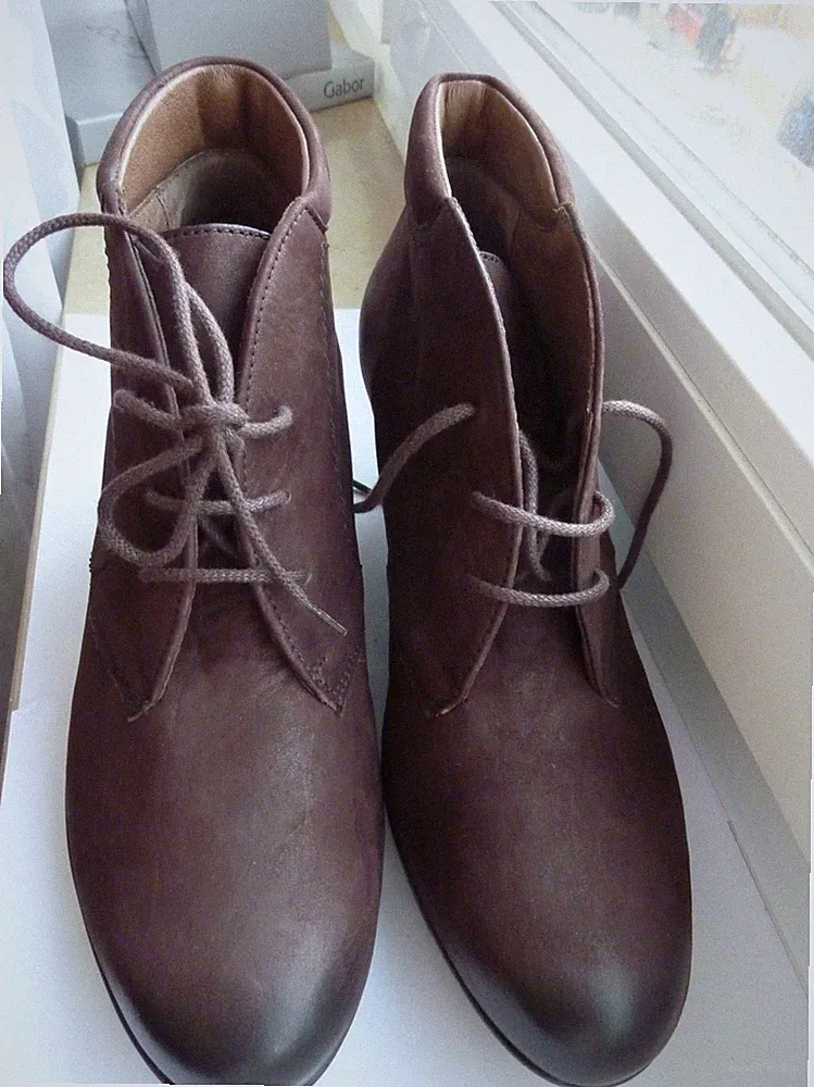 NEU Gabor Schnür-Stiefeletten Gr 5 38 weinrot bordeaux bordo Nubuk-LEDER Booties