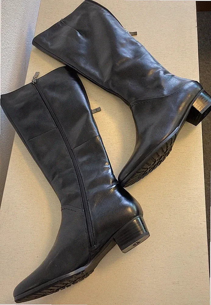 NEU Gerry Weber Damenstiefel Stiefel Schwarz Gr. 38 Leder hoher Schaft