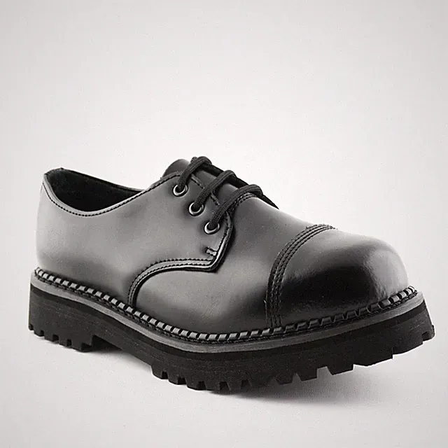 Neu Grinders Boxer Cs schwarz 3 Ösen Leder Stahlkappe Combat Unisex Schuhe