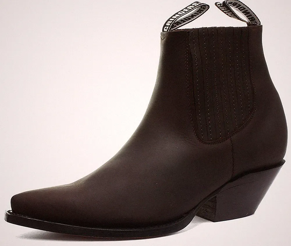 Neu Grinders Mustang Braun Leder Cowboystiefel Slipper Kubanischer Absatz Chelsea Boots