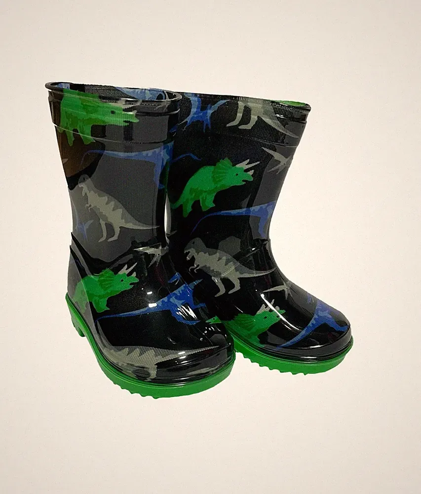 Neu Jungen Regenstiefel Gummistiefel mit Dino Print - Gr. 19 22 25/26 33/34 35