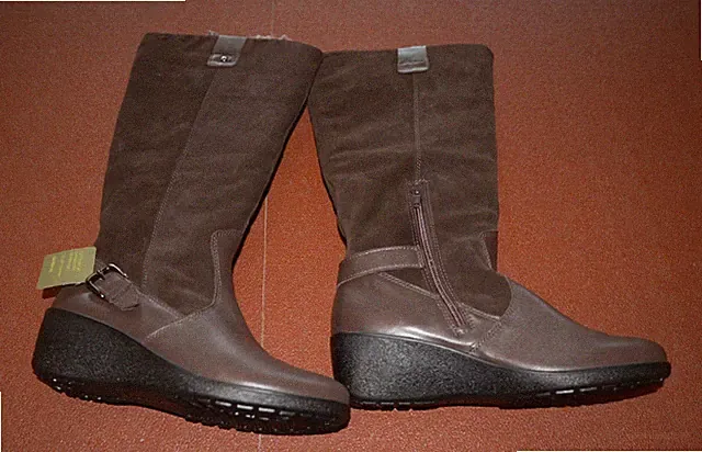 NEU/KARTON Hotter Panama dunkelbraune halbhohe Wildlederstiefel Damen UK6,5 US8,5 EU40