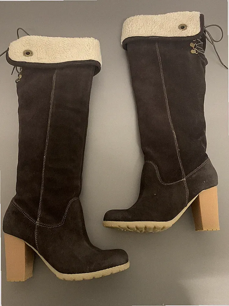 NEU Mexx Stiefel Gr. 38 braun Webpelz Overknees NP 179 schoko dunkelbraun