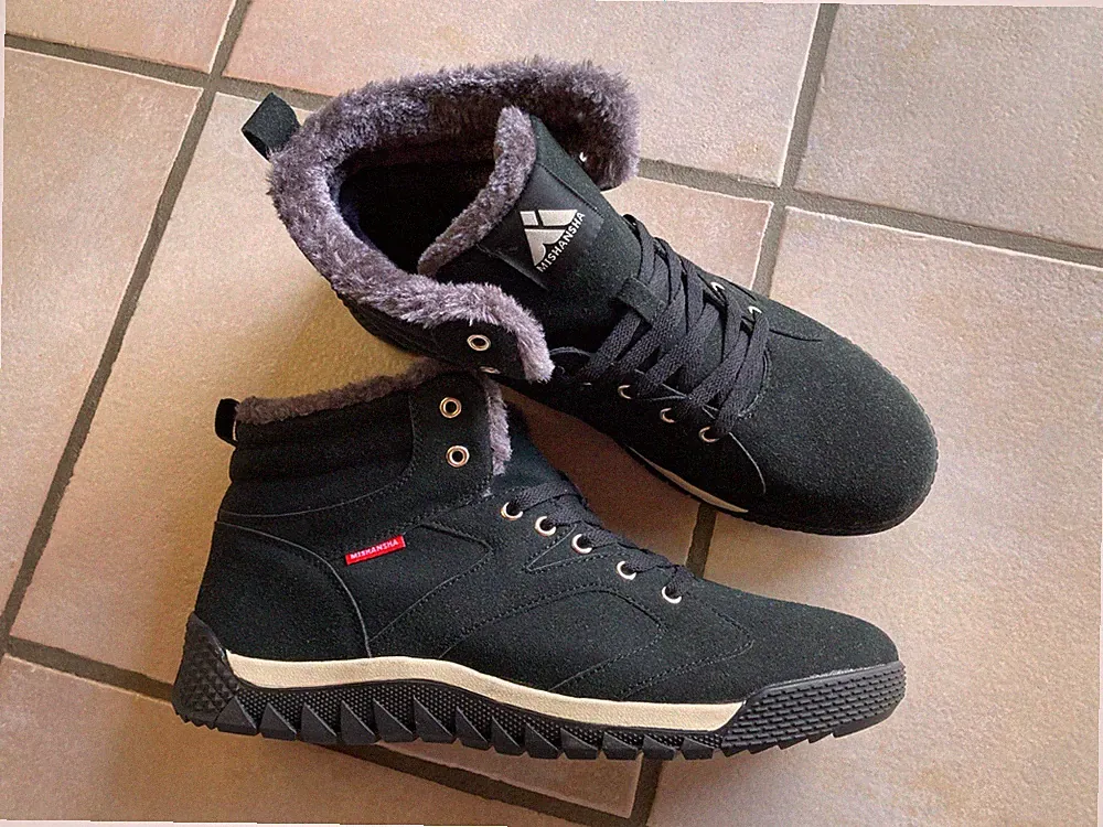 NEU MISHANSHA HERREN-KUNSTFELL-WINTER-STIEFELETTE Gr.46 SCHWARZ SCHNÜRUNG (5)