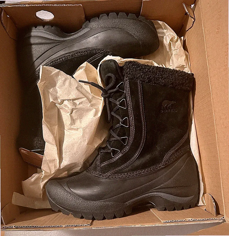NEU ORIGINAL Schneestiefel SOREL Gr.38(37,5)Wildleder-Gummi Schwarz Gefüttert