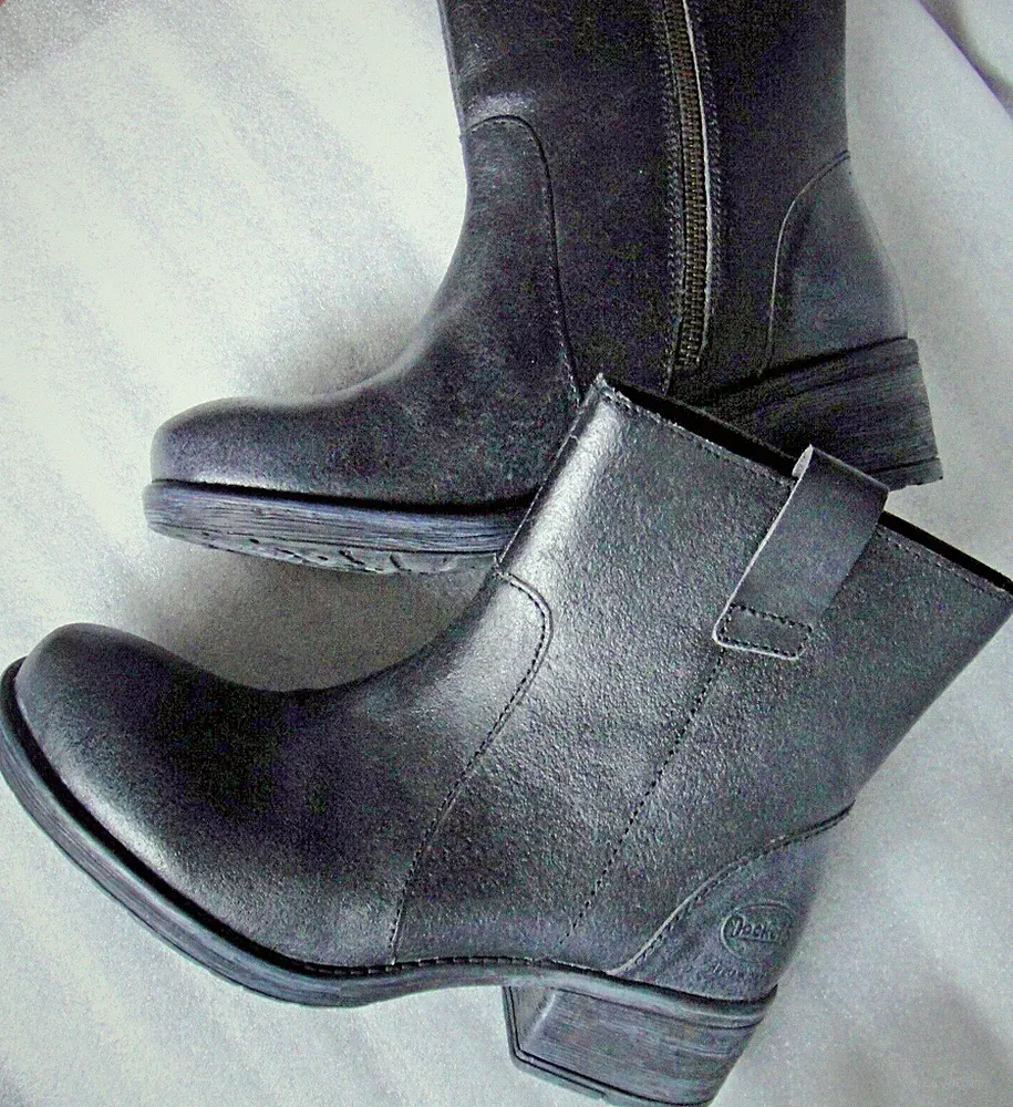 NEU SCHÖNE Stiefeletten DOCKERS by GERLI Gr.39 Leder Schwarz-Anthrazit