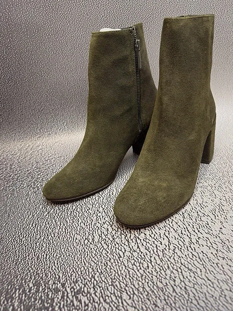 Neu Thursday Boot Company Damen-Bootie grün Wildleder hoher Absatz Größe 7