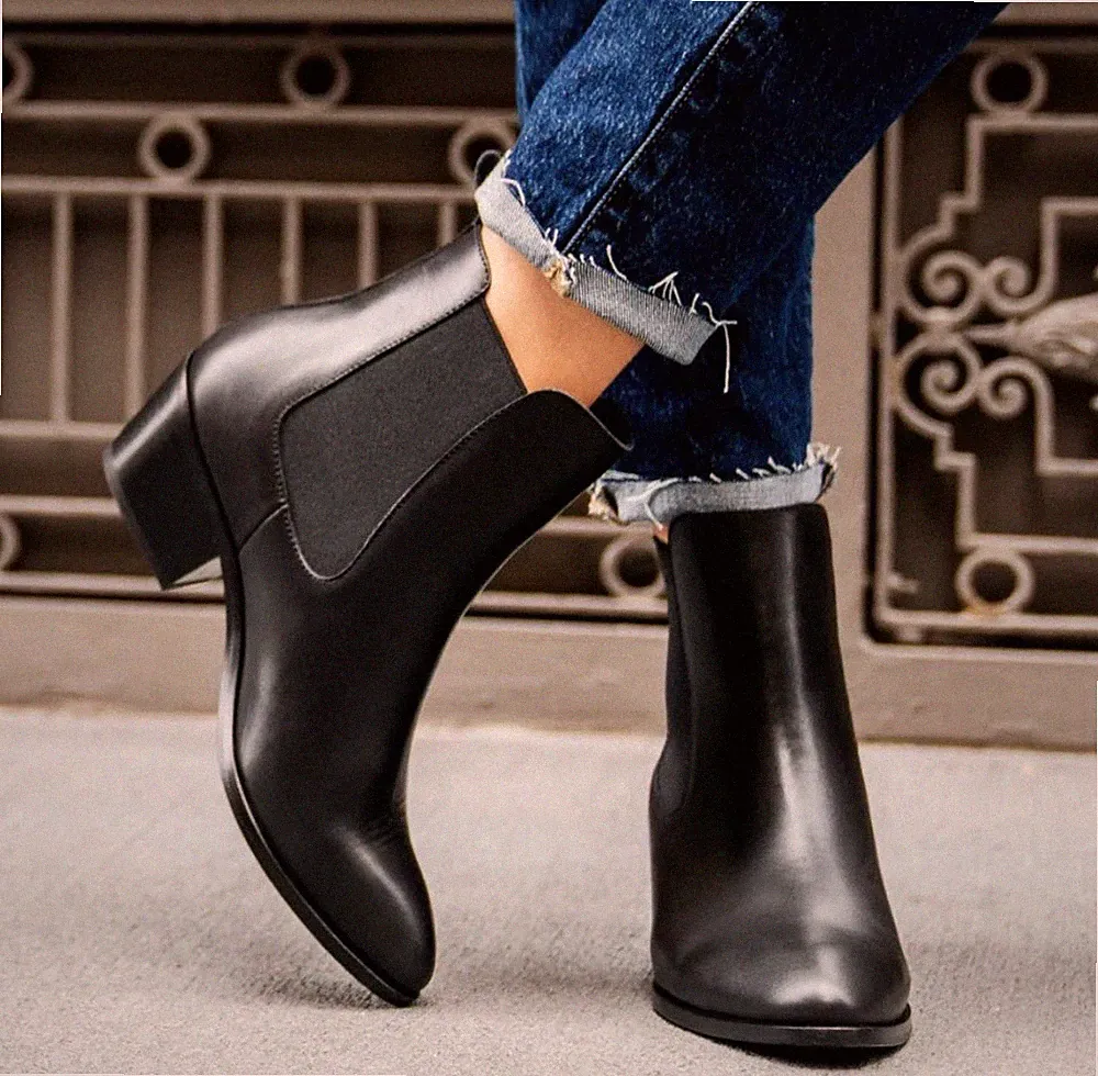 Neu Thursday Boot Company Damen schwarz Duches Bootie Leder Größe 8,5